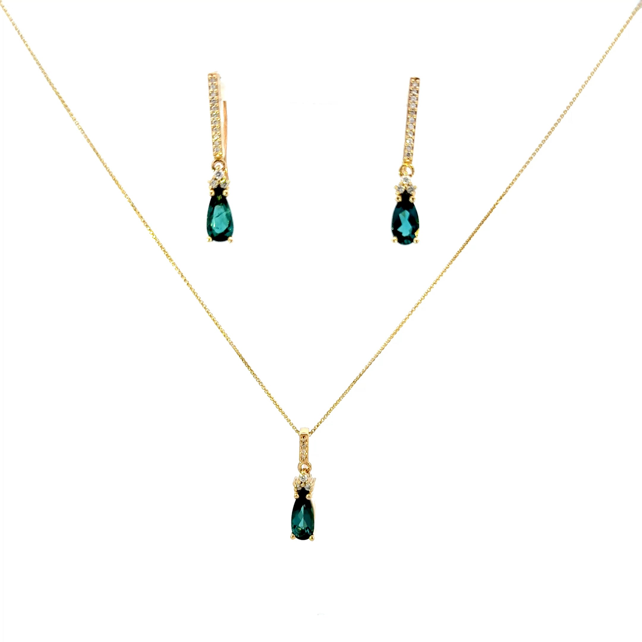 14k Green Tourmaline Pendant