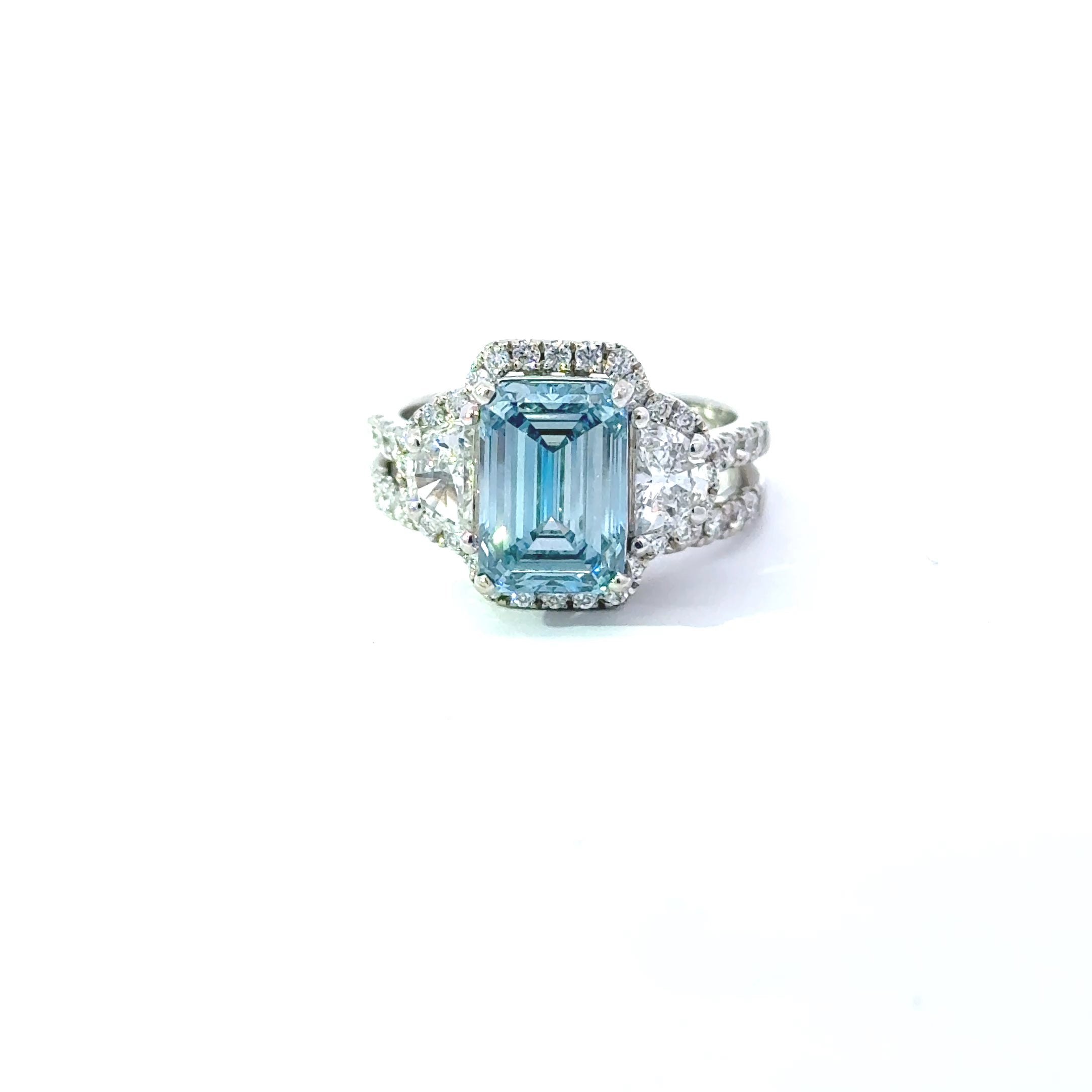 Caelum Lab Blue Diamond Ring Set