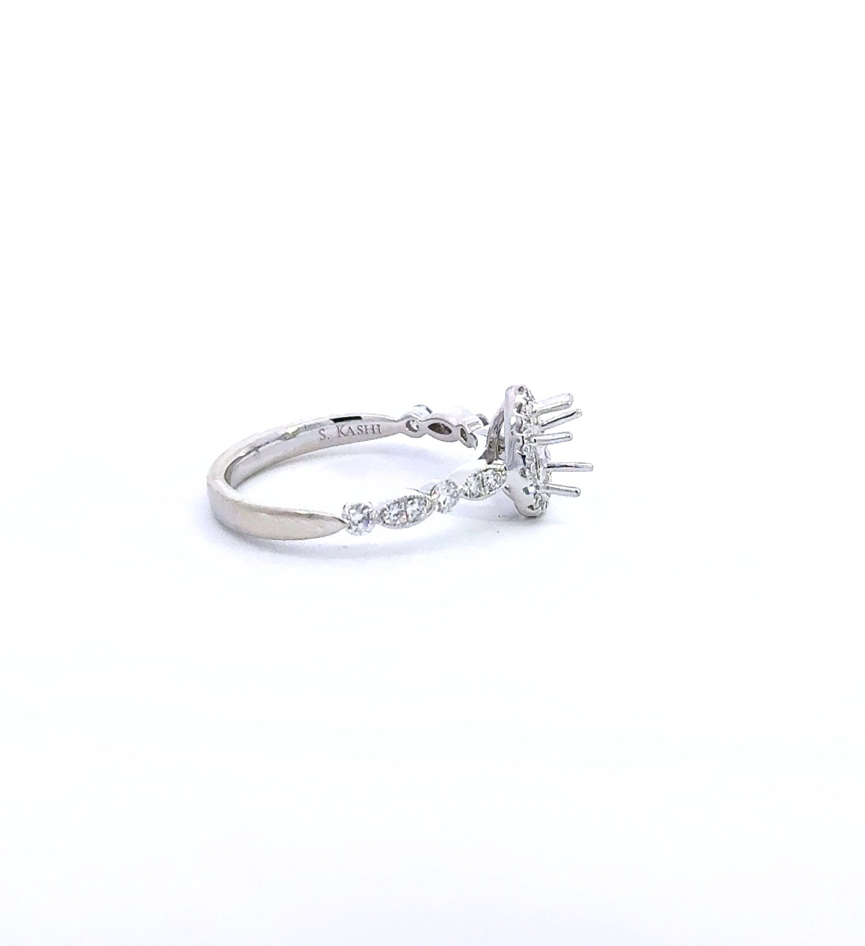 Larme Diamond Semi-Mount Engagement Ring
