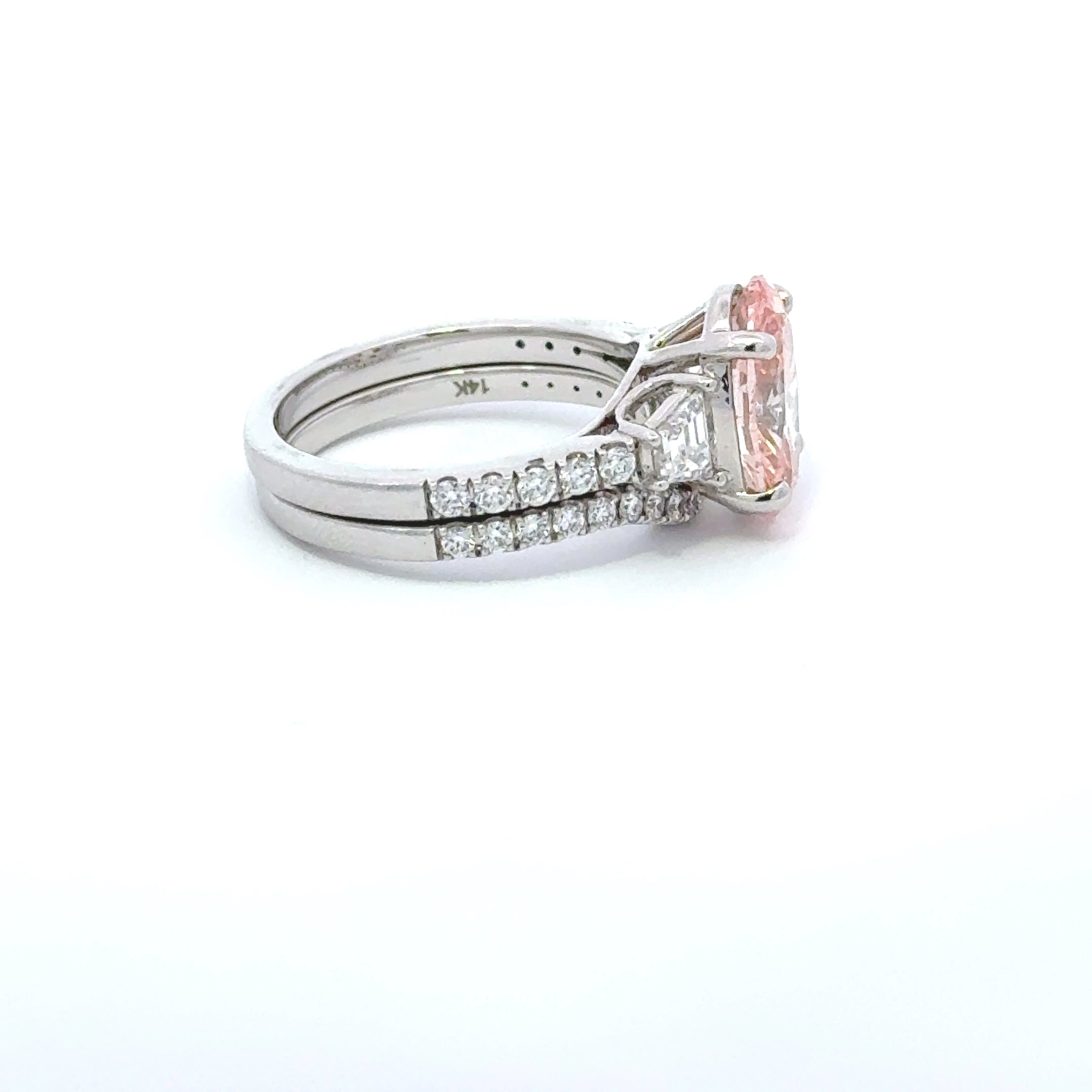 14K LAB PINK DIAMOND RING 4.06 CTW