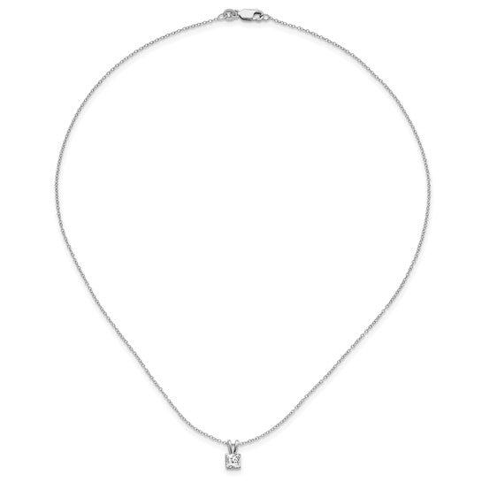 Sterling Silver Rhod-plated Diamonore Princess 16 in with 2in ext Necklace