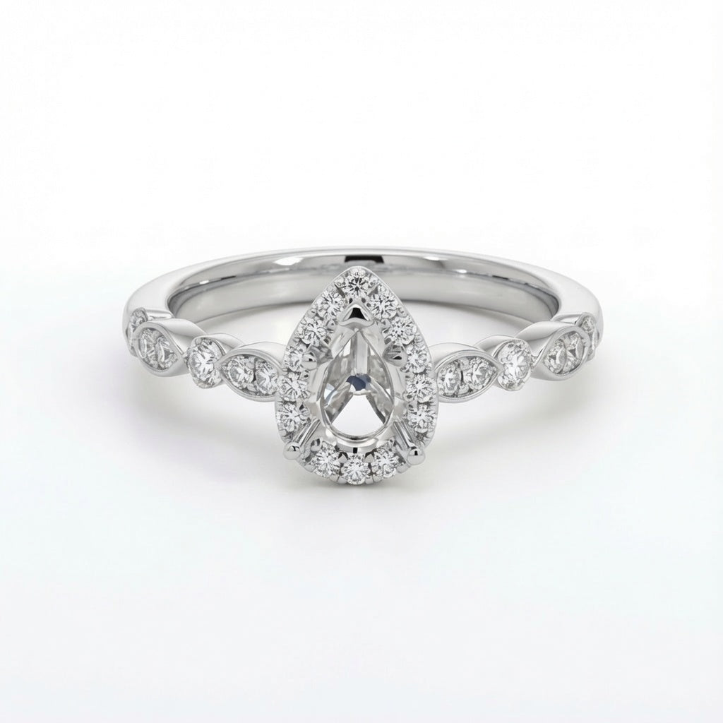 Larme Diamond Semi-Mount Engagement Ring
