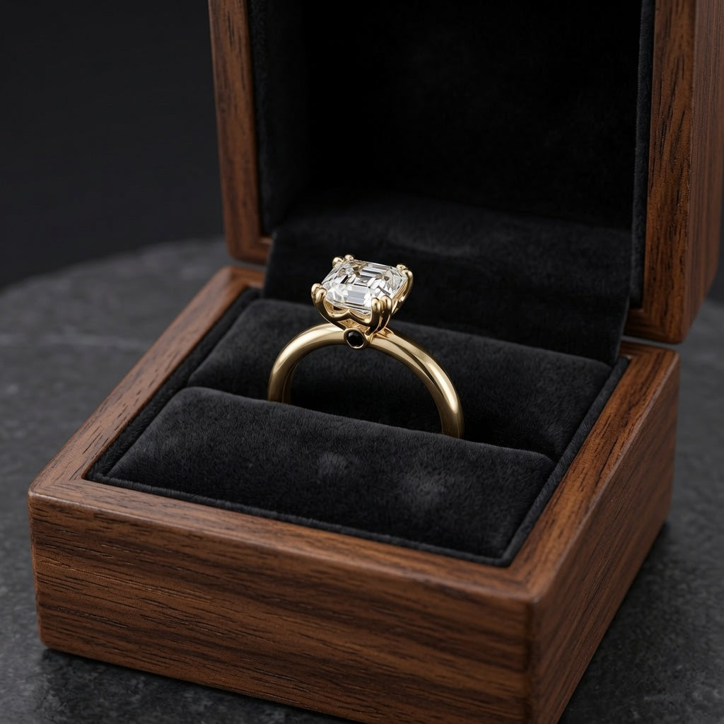The Ridgeline Lab Diamond Asscher Engagement Ring