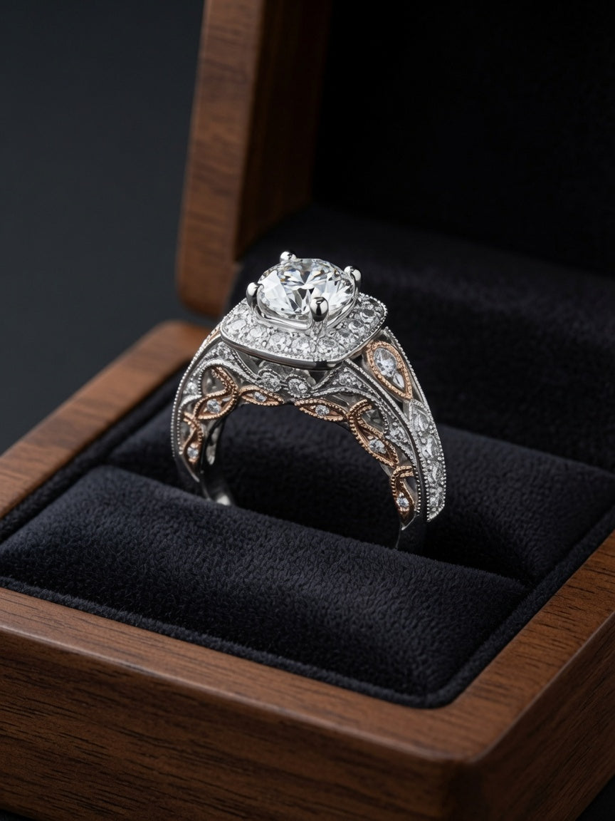The Roselyn Vintage Bridal Ring