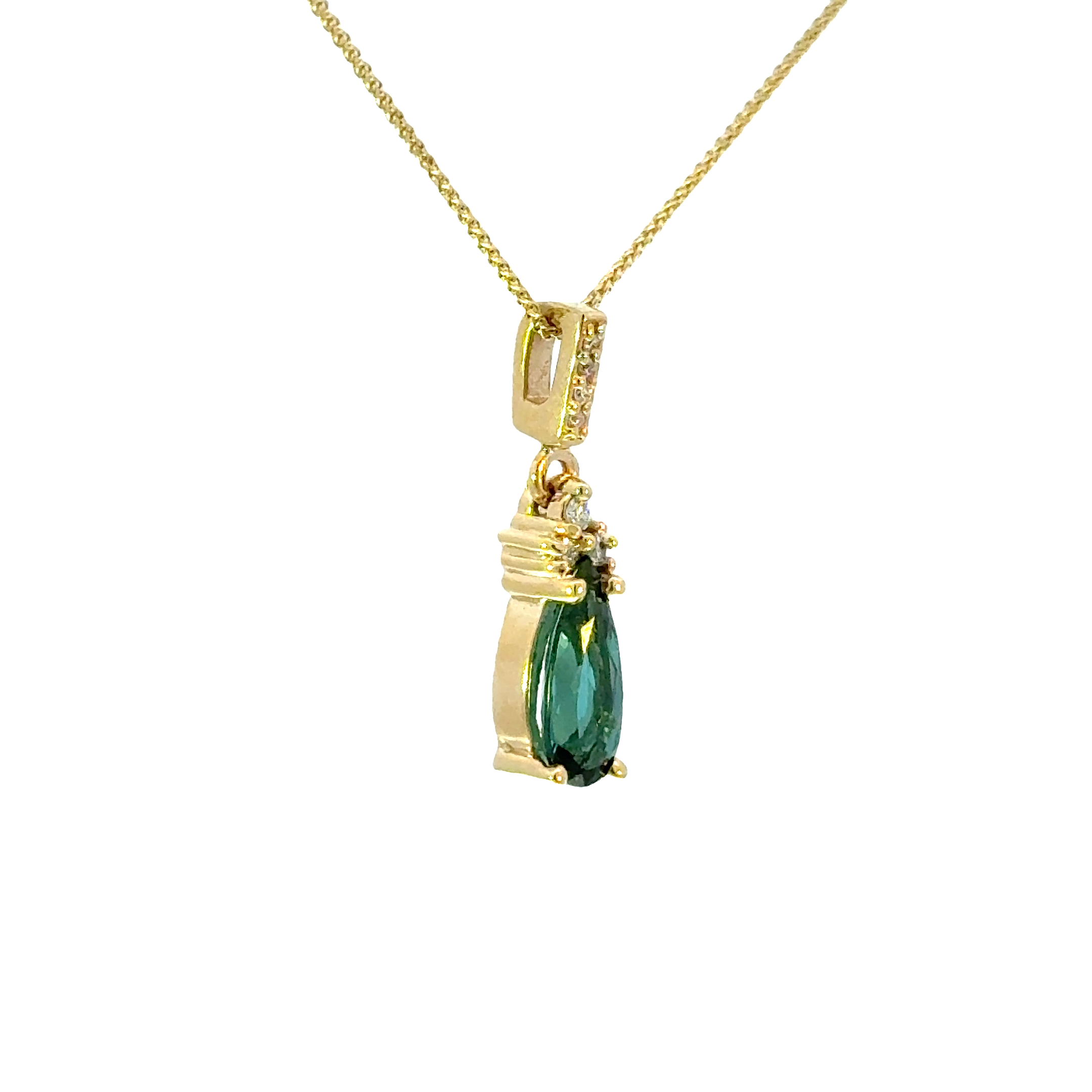 14k Green Tourmaline Pendant