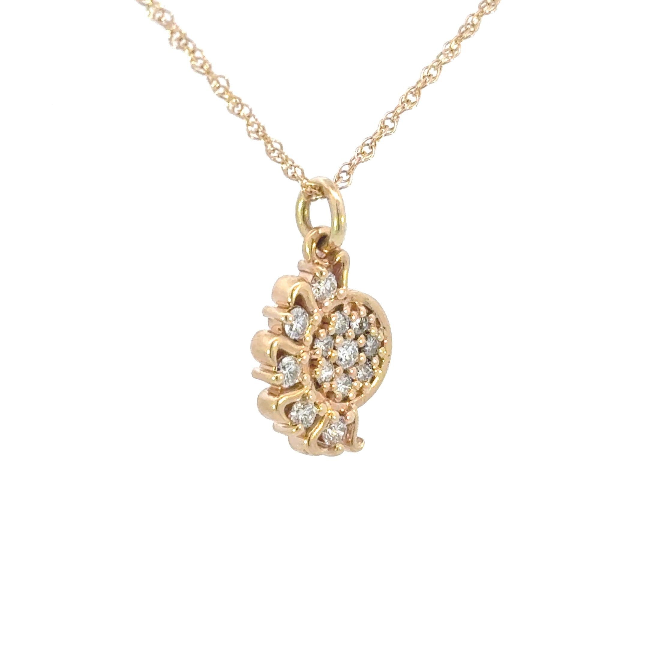 14k Radiating Sun Disc Pendant