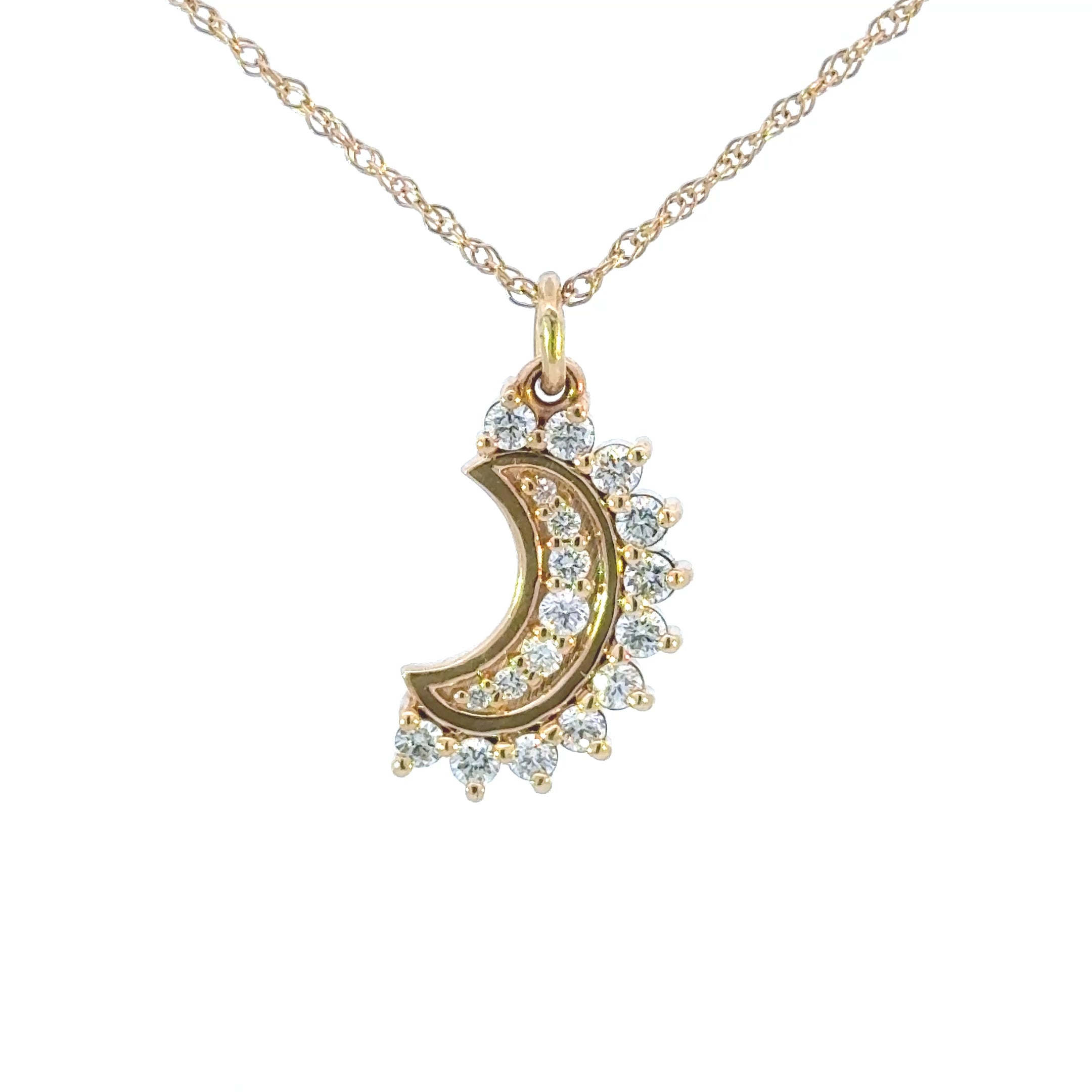 14k Crescent Moon Pendant