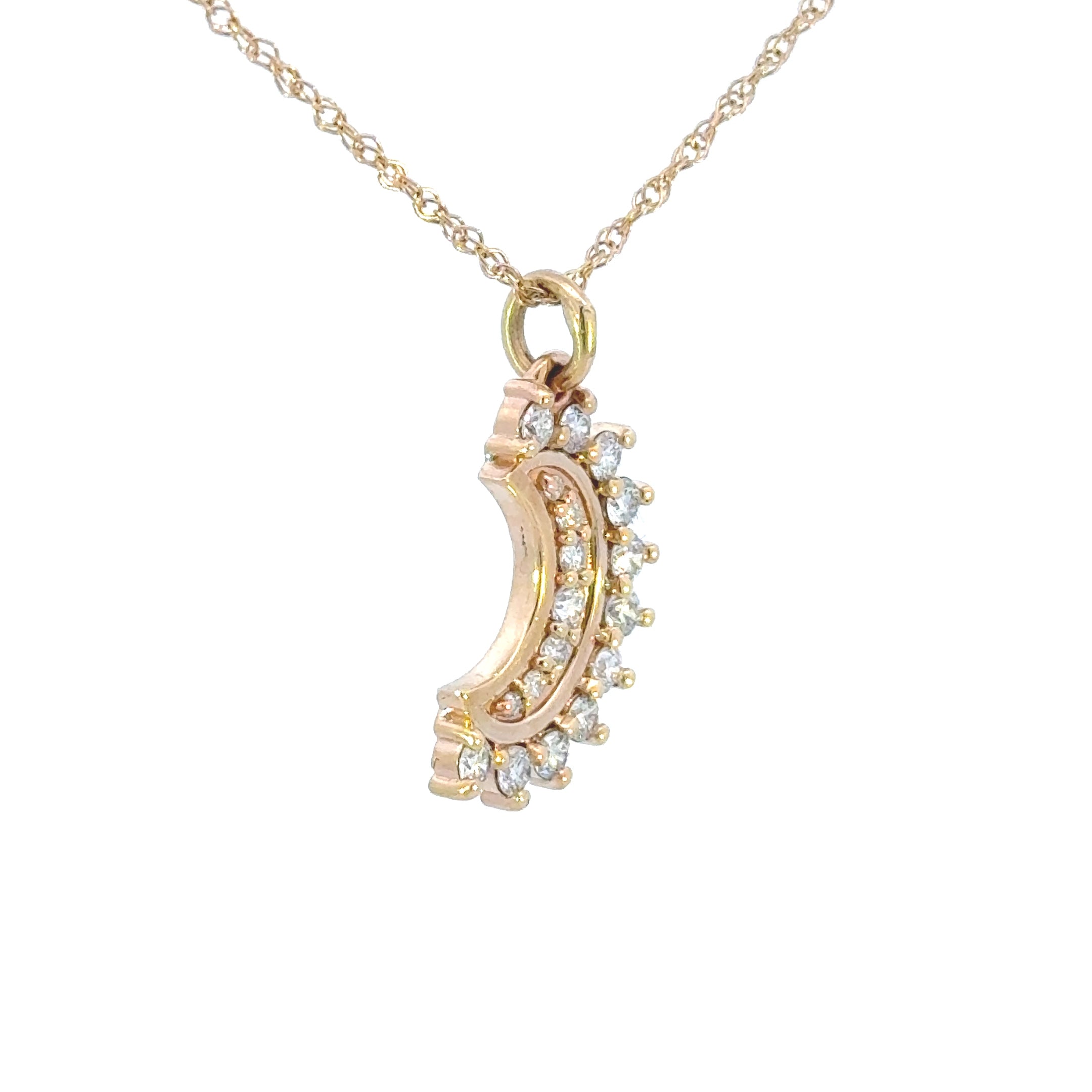 14k Crescent Moon Pendant