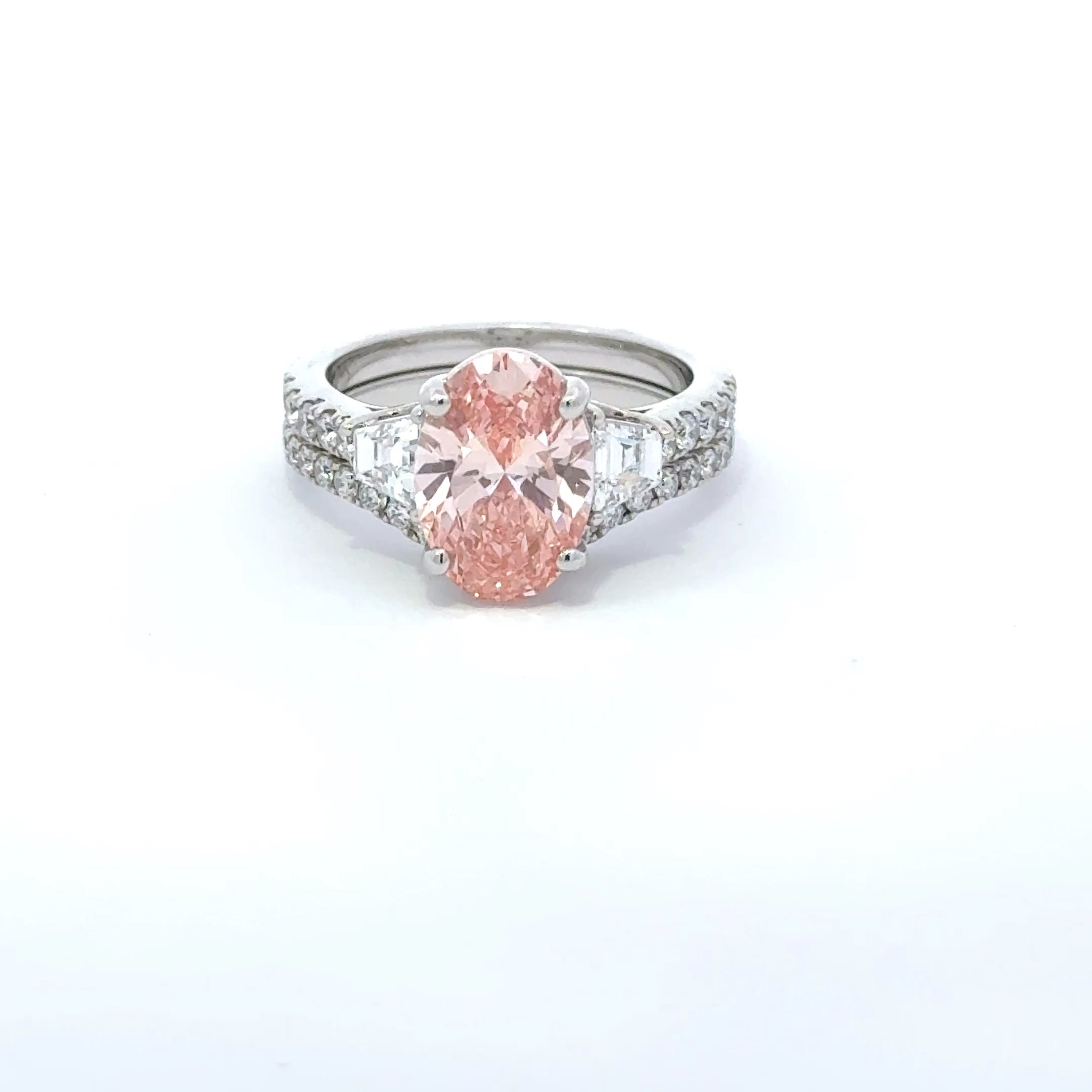 14K LAB PINK DIAMOND RING 4.06 CTW