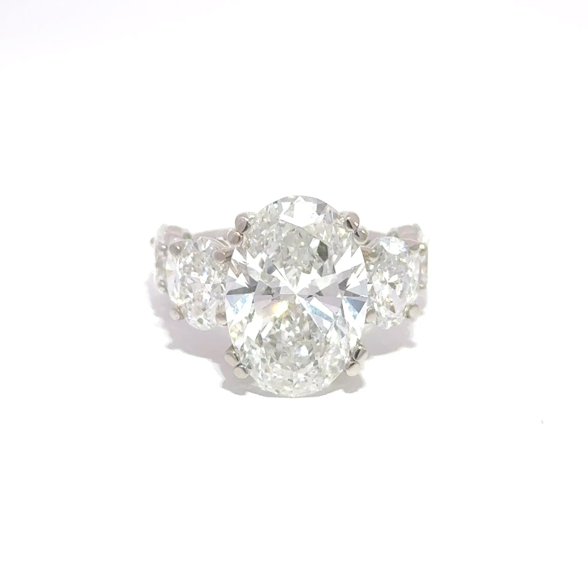 14K WHITE GOLD OVAL LAB DIAMOND BRIDAL RING 8.98CTW