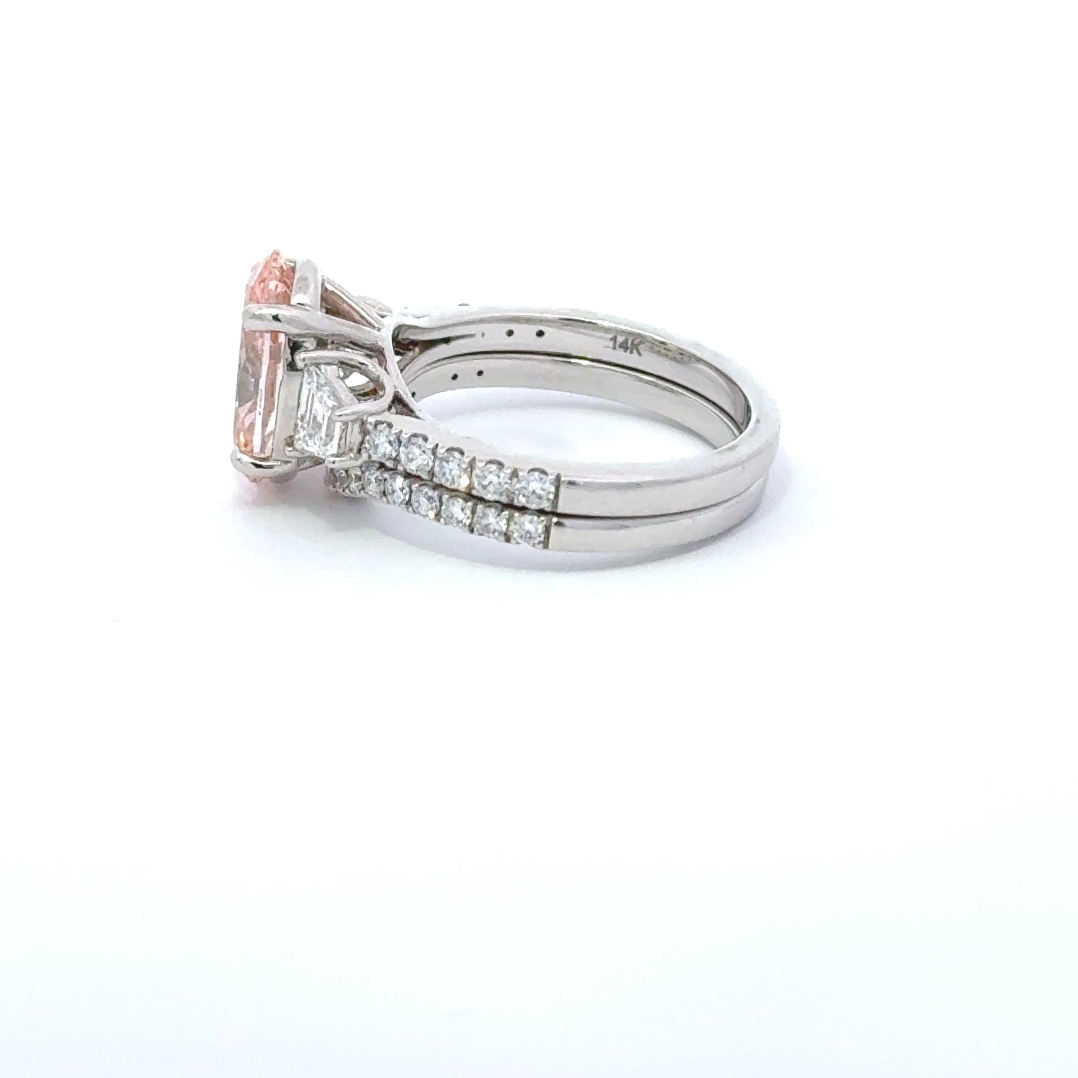 14K LAB PINK DIAMOND RING 4.06 CTW
