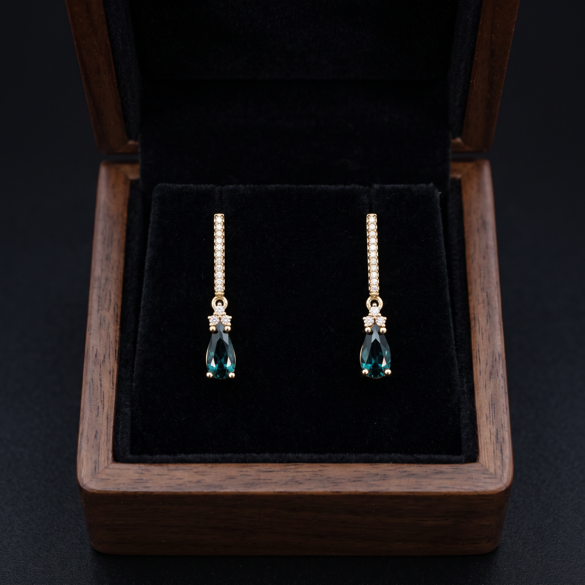14k Green Tourmaline Drop Earrings