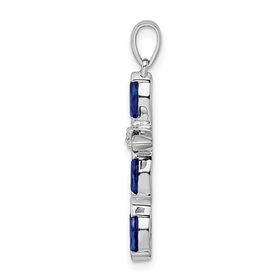 Marquise Gemstone & Diamond Cross Pendants