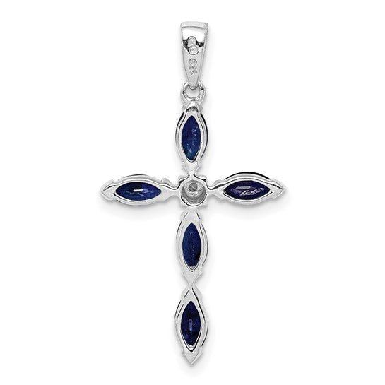 Marquise Gemstone & Diamond Cross Pendants