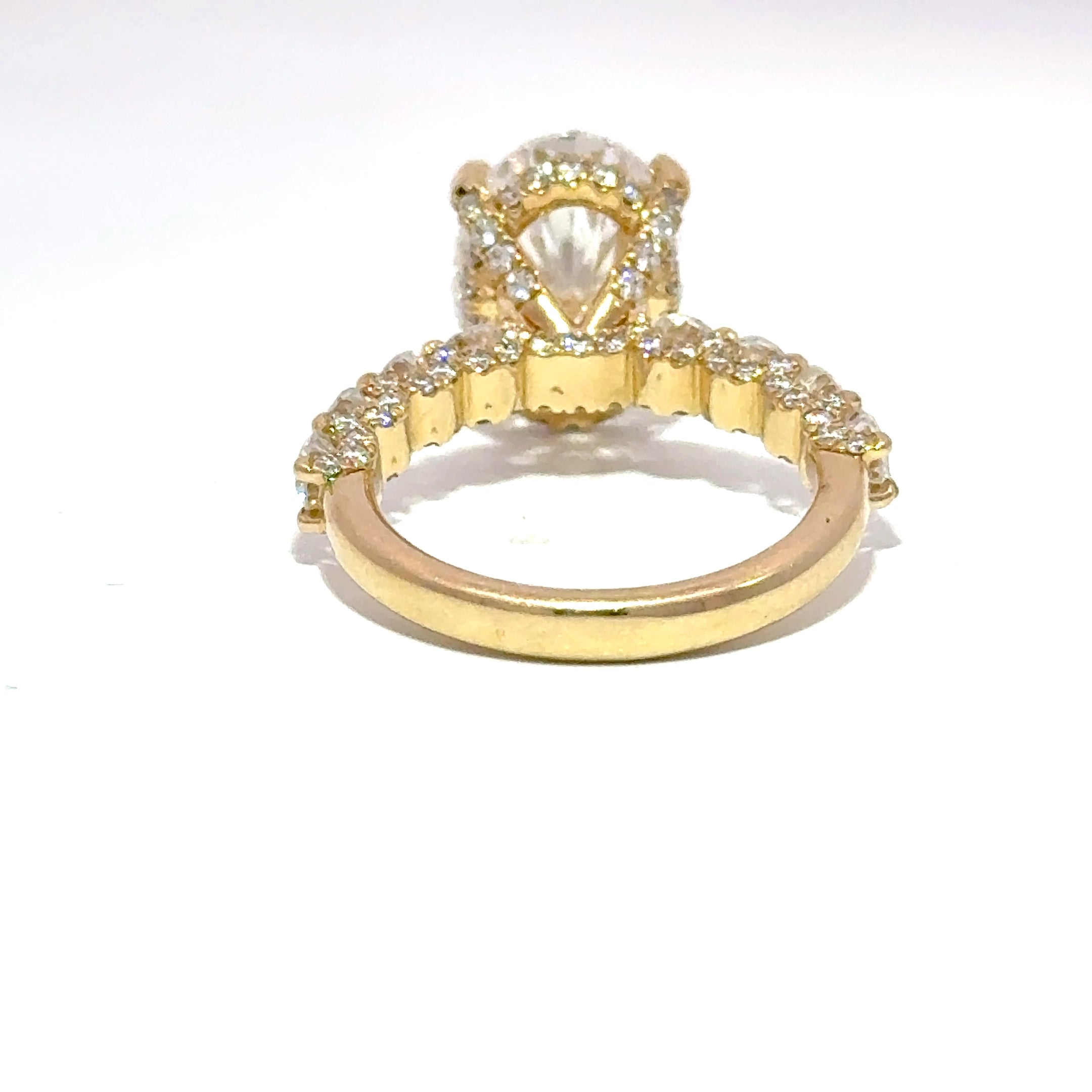 Oval-Cut Lab Diamond Bridal Ring – 7.16 CTW – 14K Yellow Gold