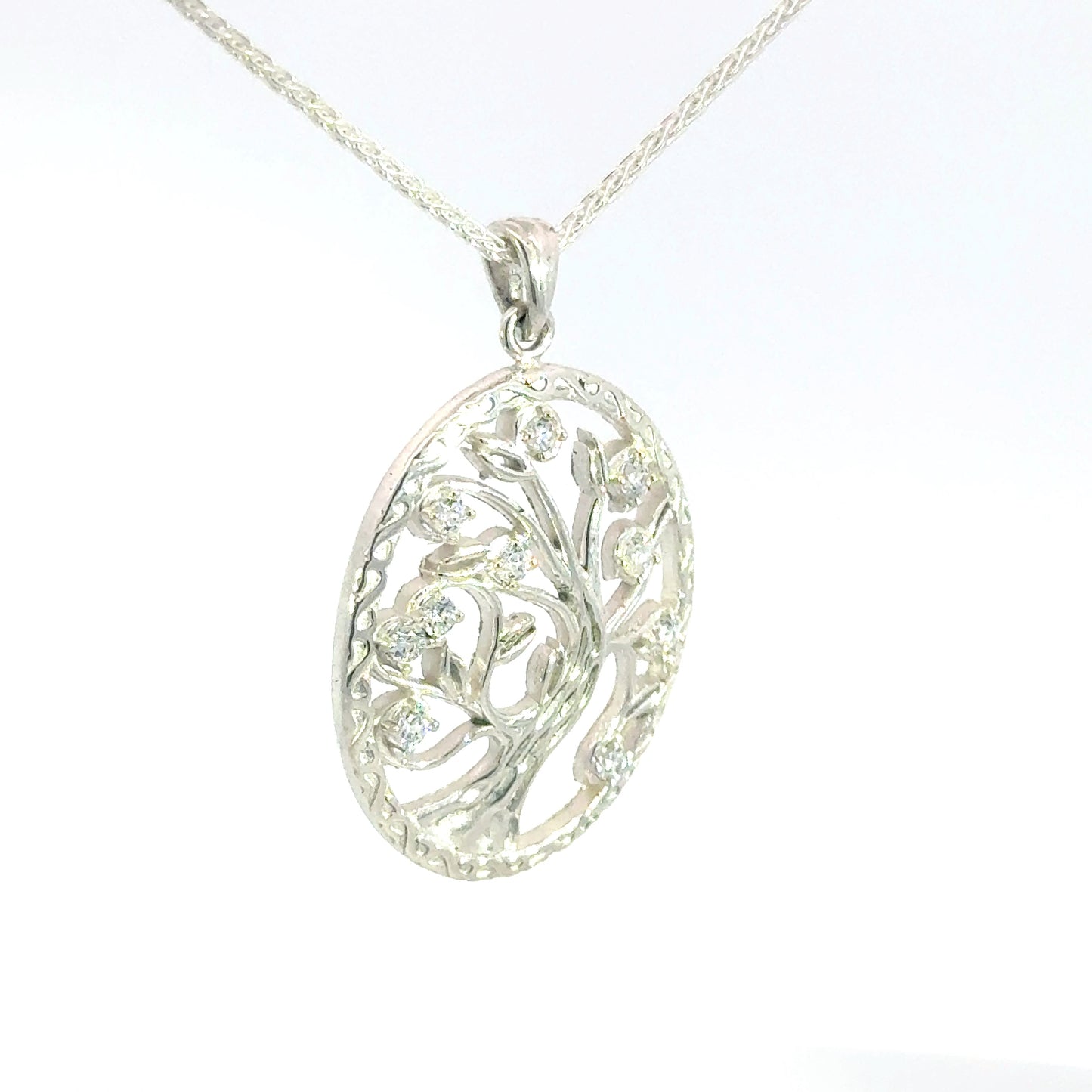 Mother's Day 925 Silver Tree Of Life Pendant with Cz's or Optional Birthstones