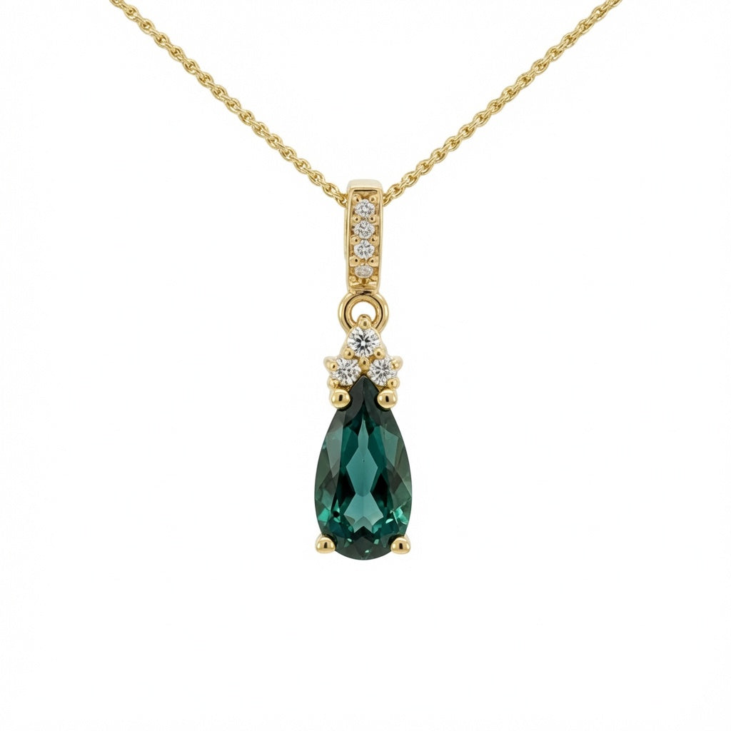14k Green Tourmaline Pendant