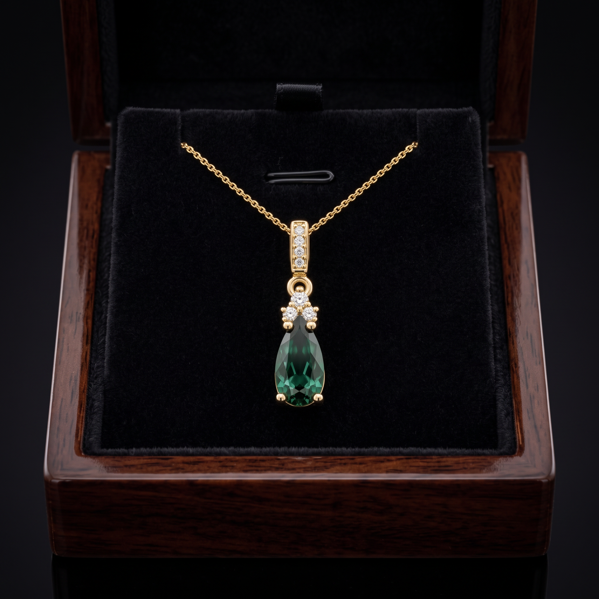14k Green Tourmaline Pendant